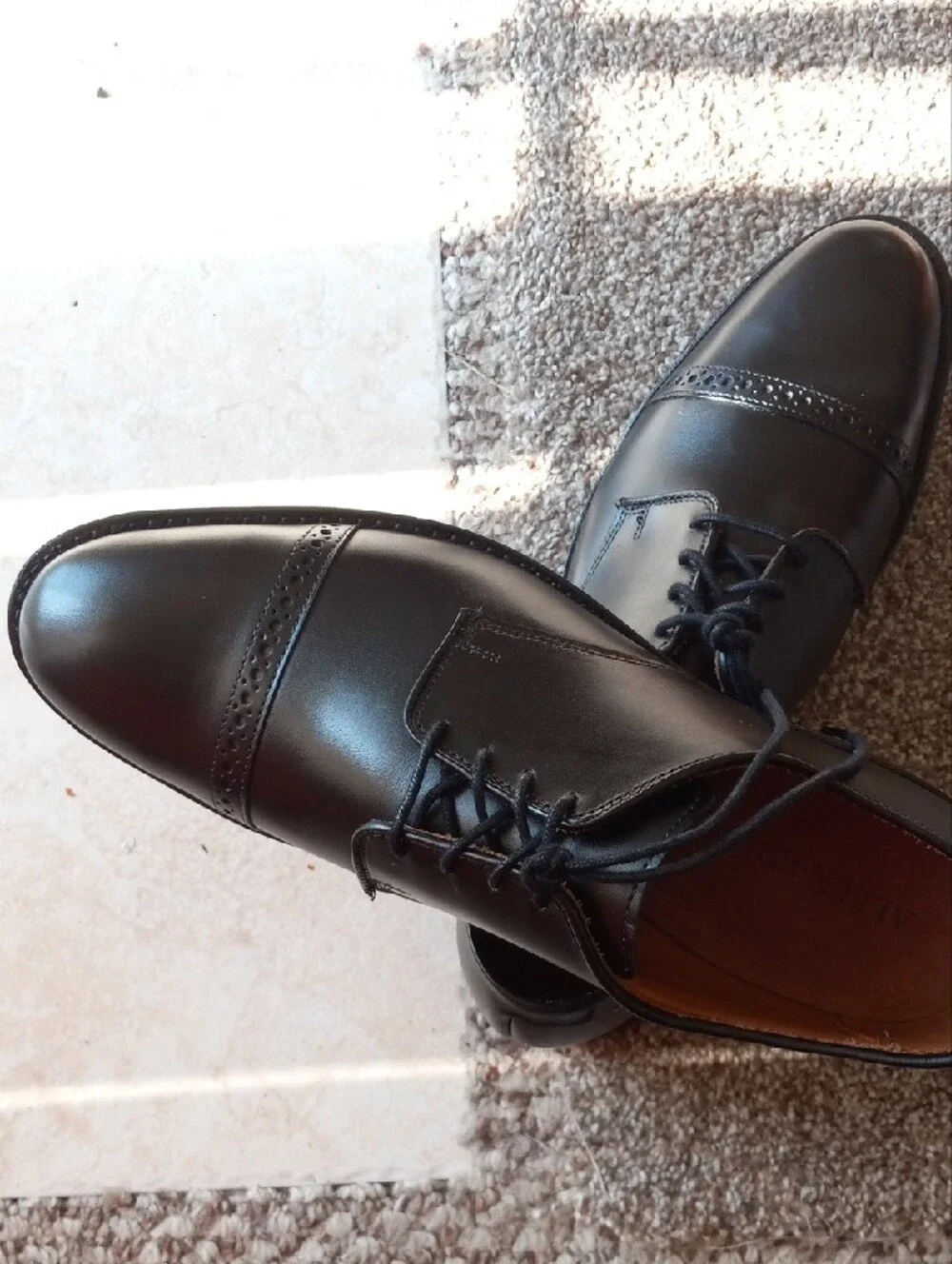 Allen Edmonds Black Cap-Toe Oxford with Brogue Detail